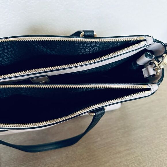 Kate Spade Black Pastel Color Block Leather Tote Shoulder Bag Purse - Picture 14 of 14